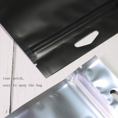 Multi-Size Glossy Clear Front Matte Color Back Foil Zip Lock Bag w/ Hang Hole M
