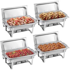 8 Pack Stainless Steel Chafer Chafing Dish Sets Catering Food Warmer 8 QT