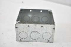 Lot of 5 Square Box Enclosures 4″ x 2-1/8″ Depth 2 Gang 30 cu in Silver