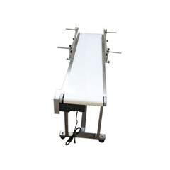 110V White PVC Belt Conveyor Speed Adjustable Industrial Transport Equipment