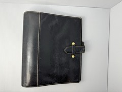 Franklin Covey Leather Planner Classic Original Vintage Aurora Collages Black