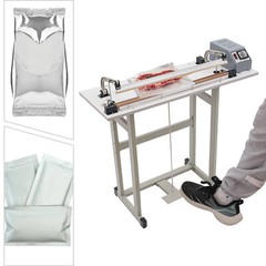 22.83″ Foot Pedal Impulse Sealer Heat Seal Plastic Bag Sealing Machine w/ Cutter