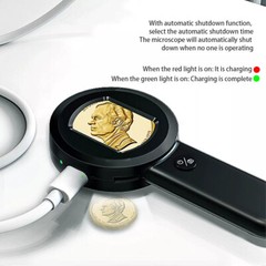TOMLOV 100X Coin Microscope Portable Digital Microscope Illuminate Jeweler Loupe