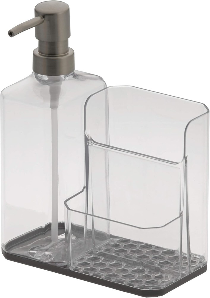 Spectrum Soap Dispenser with Sponge and Brush Holder for Kitchen Sink, Hexa Sink