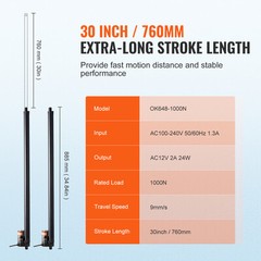 VEVOR 2PCS 12V Linear Actuator Kit 30 Inch 0.35″/s 220lbs/1000N IP54 Protection