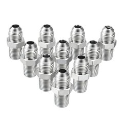 10Pack Hydraulic Hose Adapter Fittings 3/8″ JIC 37° Male x 1/4″ NPT Male w/Cover