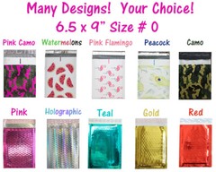 6×10 METALLIC BUBBLE MAILER, POLY BUBBLE Design Padded Shipping Bags, Pink,Teal