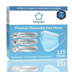 125-Pack Disposable Face Mask Premium Comfort Earloops with Dispenser Box