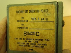 Square D GFW-1 Pressure Switch 500.0 PSIG *FREE SHIPPING*