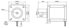 0.9deg Nema 17 Stepper Motor 46Ncm(65.1oz.in) 2A 12V 42x48mm 4-wire 3D Printer