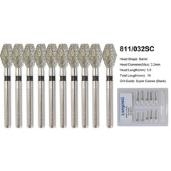 Dental Diamond Bur Barrel Shape 811/038 811/032 Super Coarse Grit High Speed FG