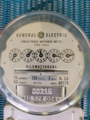 Vintage GE Single Phase Watthour Meter AR179 I-55-A 120v