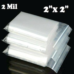 100 Pack 2″x 2″ ZIP LOCK BAGS 2 MIL CLEAR PLASTIC RECLOSABLE SEAL MINI BAGGIES