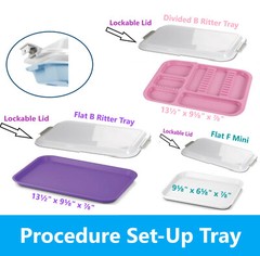 Dental SetUp B Tray, B Divided Tray Lockable with Lockable Lid, Autoclave 275F