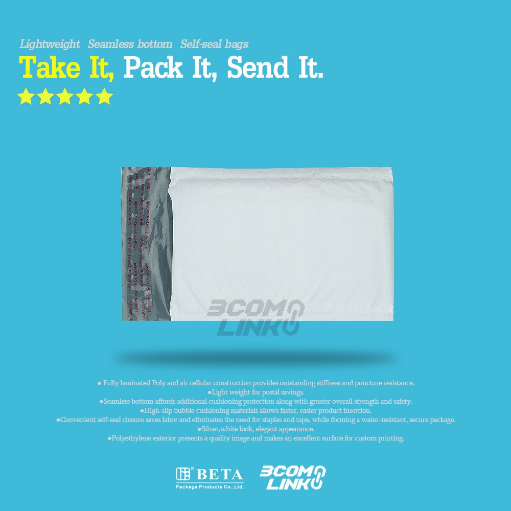 #1 7.5×12 (7.25×11) Poly Bubble Mailer Padded Envelope Shipping Bag 25,50,100
