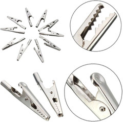 10-Pack 51mm Stainless Steel Alligator Clips for Electronic Testing