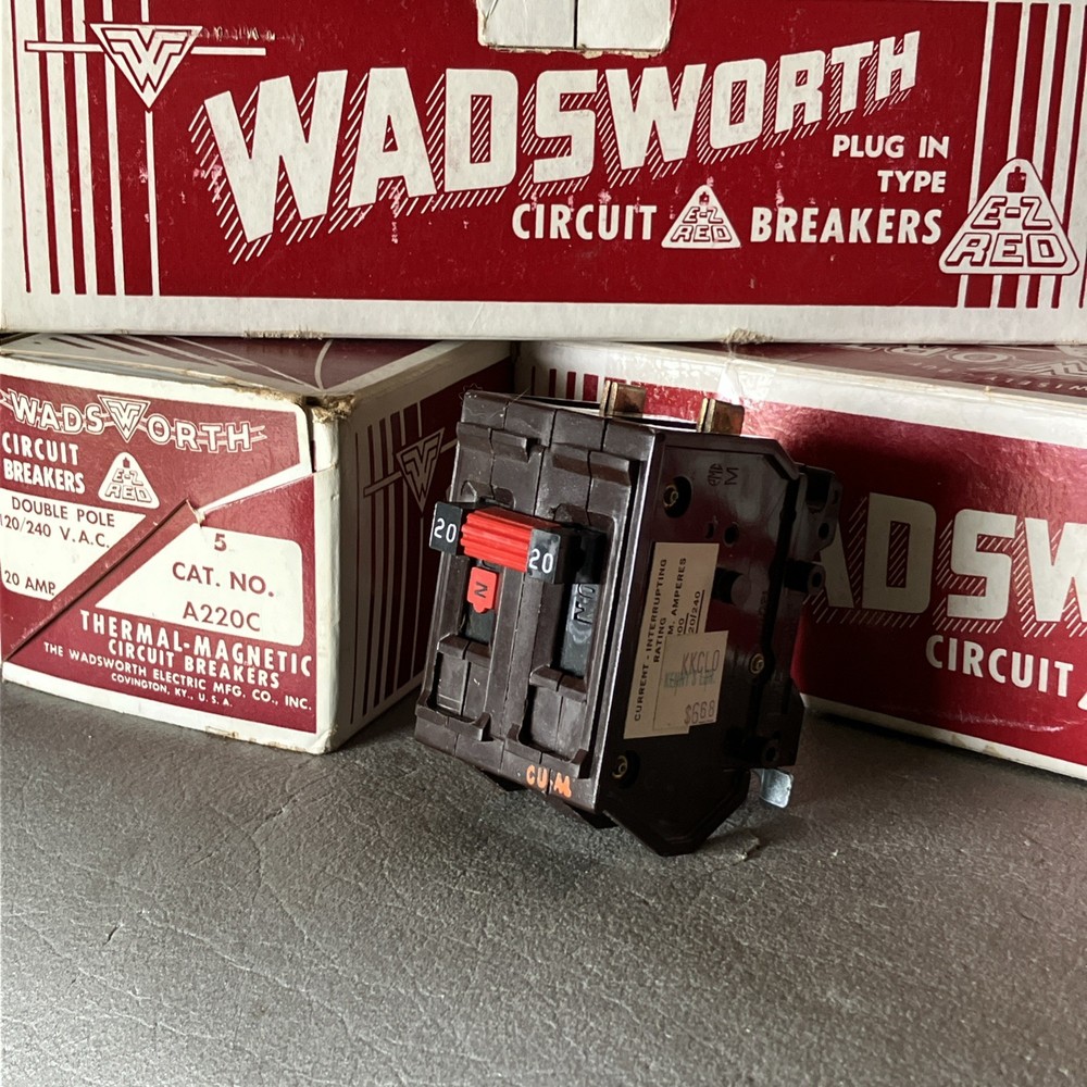 Wadsworth A220A Type A 20 Amp 2 Pole 2P METAL FOOT Circuit Breaker A220 NEW!!!
