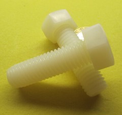 Tap Bolt, FT, Nylon, Metric, Natural M12x 1.75 x 40 mm Length, 10 pc