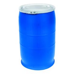 Open Head Transport Drum, Polyethylene, 30 Gal, Unlined, Blue, Poly30ohblpc