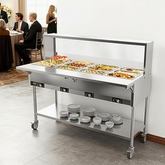 ROVSUN 96QT Electric Commercial Food Warmer 2000W, 12-Pan Steam Table 8QT/Pan