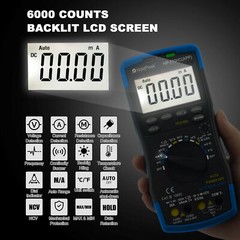 Voltmeter TRMS 6000 Count AC/DC NCV 1000V 20A Bluetooth Test Digital Multimeter