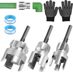 3Pcs PVC Pipe Threader Kit 1/2″ 3/4″ 1″ NPT Dual-Function Internal & External