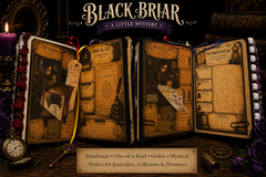 Handmade Gothic Junk Journal Black Briar Tim Burton Style Interactive OOAK