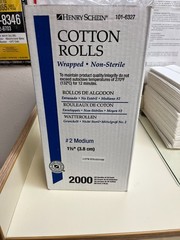 Henry Schein 101-6327 Cotton Rolls Non Sterile #2 Medium 2000 Pack 1-1/2″ x 3/8″
