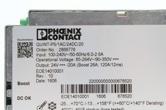Phoenix Contact QUINT-PS/1AC/24DC/20 Selective Fuse Breaking Power Supply