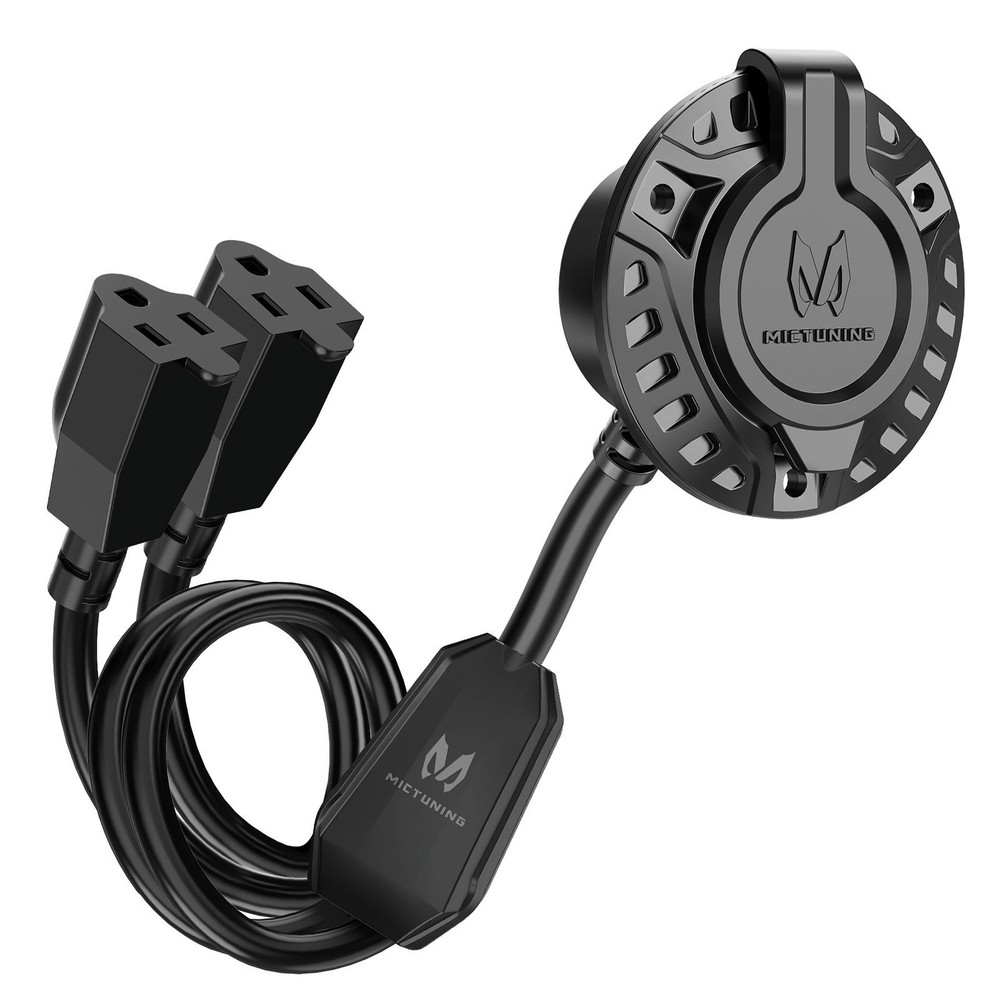 15A 125V AC Port Plug, 12AWG Wire Waterproof RV Shore Power Inlet Socket RV Boat