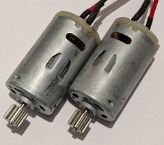 2 X 6V DC High Speed Electric Motor with 12 Tooth Pinion Gear / Wires – 13000RPM