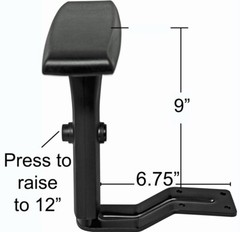 Height Adjustable Chair Armrest w/ Arm Pads – Pair – R-AAWP-4-Pair