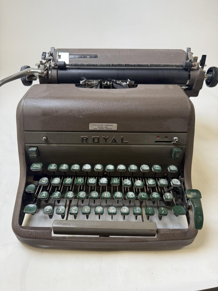 Vintage Royal Standard Manual Typewriter Brown Green Keys 29lb Parts Repair