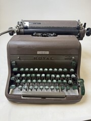 Vintage Royal Standard Manual Typewriter Brown Green Keys 29lb Parts Repair