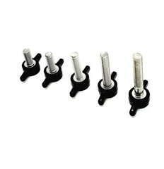 M5 x .8mm Thumb Screw Bolts with Black Butterfly Tee Wing Knob 12-30mm Stainless