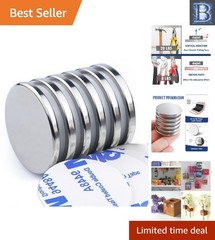 6 Pack Powerful Neodymium Magnets with Adhesive – Perfect for DIY & Classroom