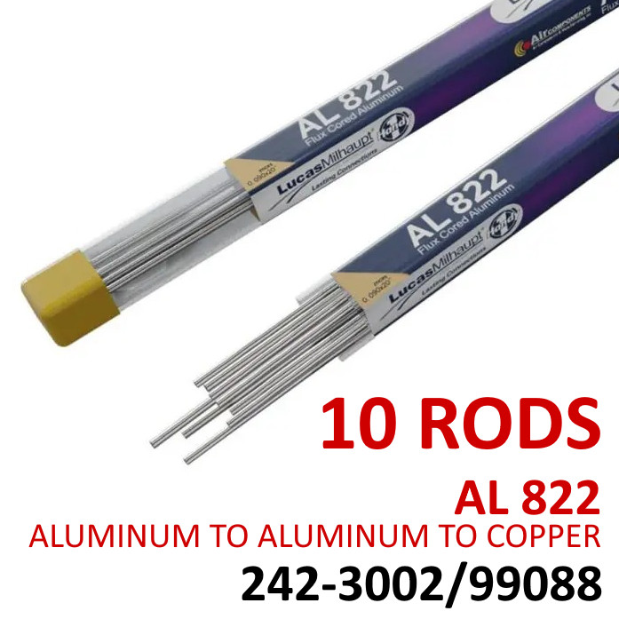 (10) Lucas-Milhaupt OE Brazing Rods AL822/99088 Aluminum to Aluminum to Copper