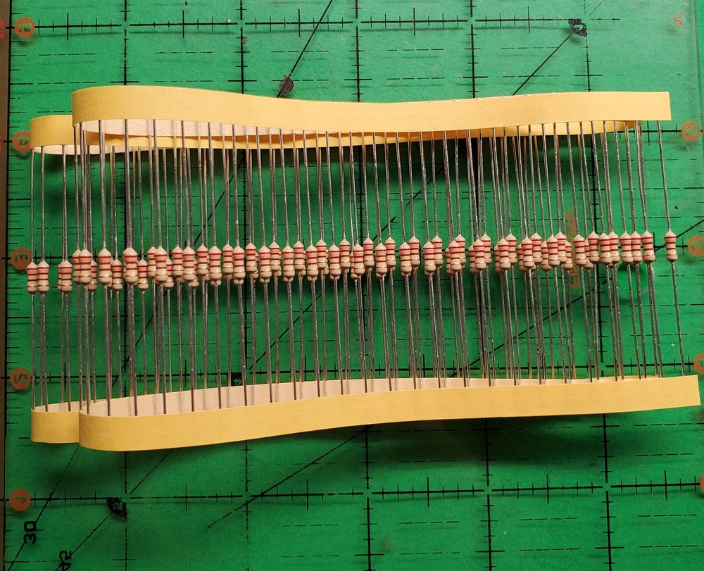 Carbon Film Axial Resistor 1/4W .25W 0 to 47M Various Ohms on Tape 100pcs