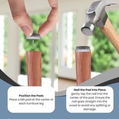 PERFORMORE 40 Pcs Heavy Duty Round Nail-On Felt Furniture Pads 20mm, Brown