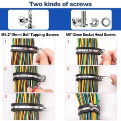 222PCS Stainless Steel Cable Clamps Assortment Kit, 10 Sizes