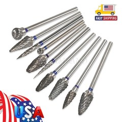 10 Pcs HP Tungsten Steel Carbide Cutter Dental Denture Burs Lab Drill Polisher P