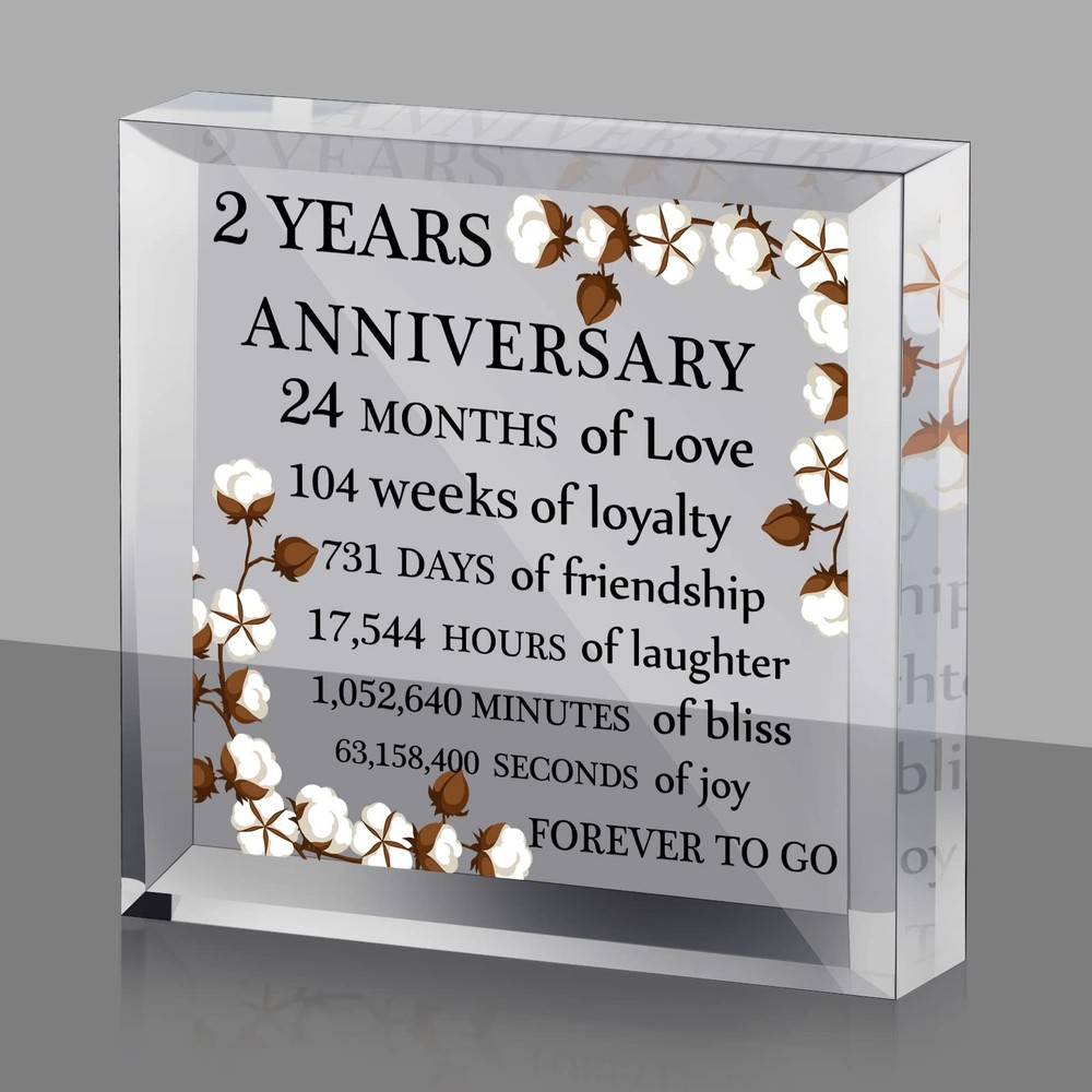 Yalikop 2 Years Anniversary Acrylic Gift for Him 0.6 Thickness, Clear Or Na