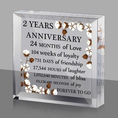 Yalikop 2 Years Anniversary Acrylic Gift for Him 0.6 Thickness, Clear Or Na