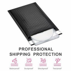 500 #0 Extra Wide 6.5×10 CD DVD Black Poly Bubble Shipping Mailers Envelopes