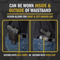 Dual Threat IWB/OWB Universal Belt Slide Holster | Made in USA | Ambidextrous…