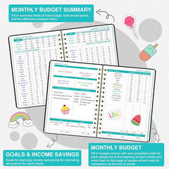 Budget Planner – Budget Book with Bill Organizer and Expense Tracker, 6.1″ X 8.2