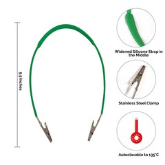Dental Bib Clips Flexible Autoclavable Silicone Chain Patient Napkin Holder Clip