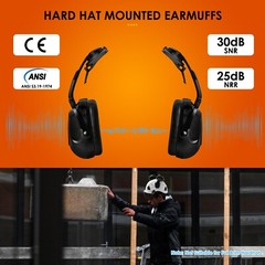 Construction Safety Helmet w/ Built in Goggles Hard Hat Noise Reduction Earmuffs
