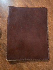 Vintage Brown Leather Portfolio Corporate Monogram Littelfuse