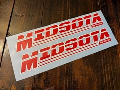 Midsotta Trailer Replacement White & Red Decals Stickers (Set 2) 18″-36″